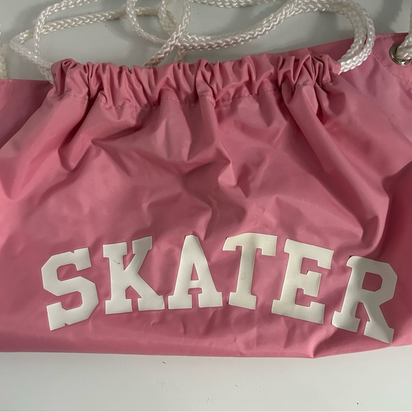 Pink nylon drawstring cinch bag/backpack with SKATER logo - Picture 3 of 6
